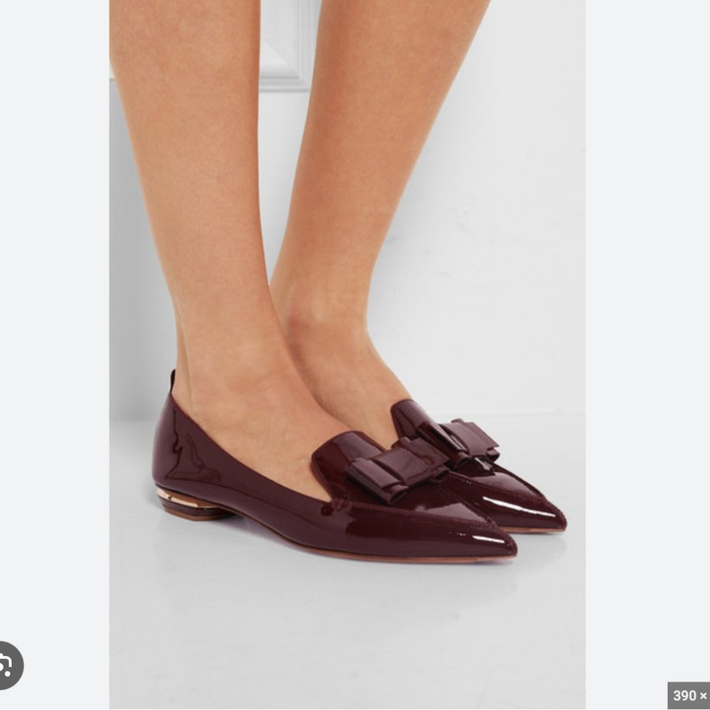 Nicholas Kirkwood Beya bow-embellished patent-leather point-toe flats